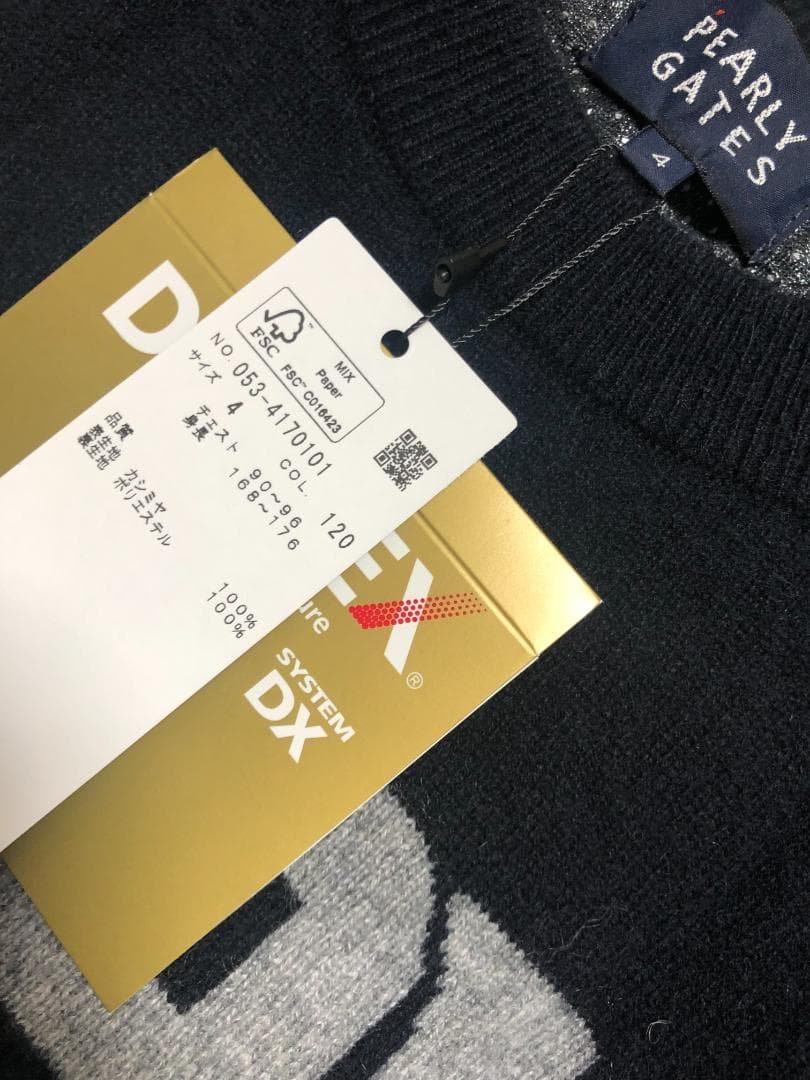 未使用 5万 カシミヤ天竺 DIAPLEX ネイビー 4 M 紺 プルオーバー