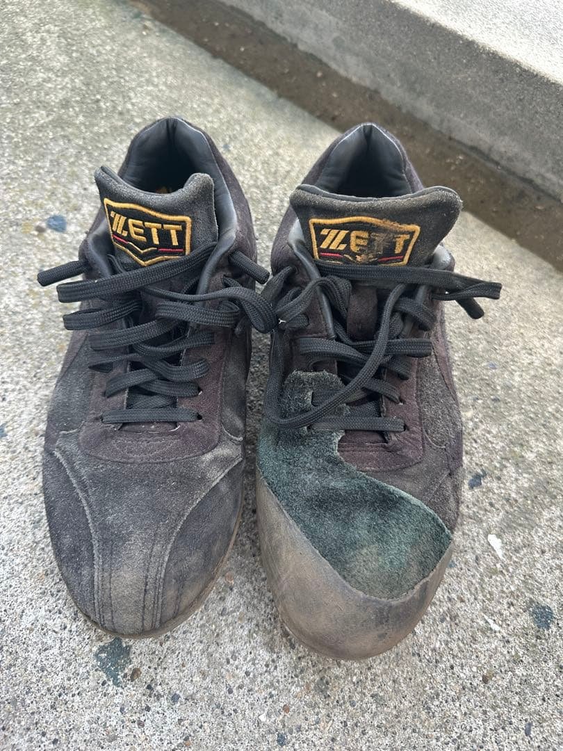 ZETT ブラック スパイクシューズ　革底　26.5センチ