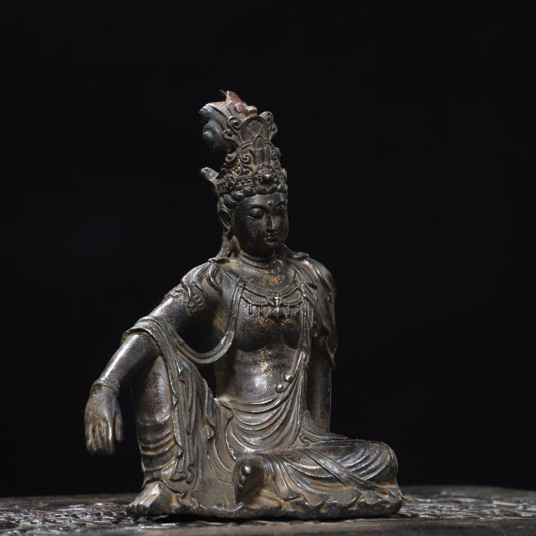 旧蔵古美術　純銅製 文房具　純銅製拓金　観音菩薩 仏像 居家供養 開運浄化